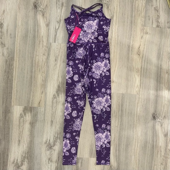 NWT Terez Violet Porcelain Floral Adjustable Strap TLC Athletic Bodysuit Size XS - Picture 6 of 7